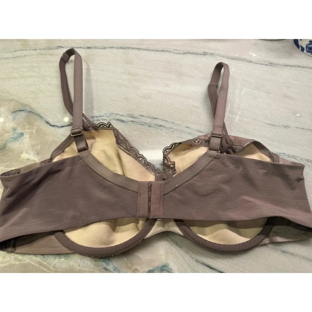 SOMA 40D Enticing Lift Balconette Unlined Bra Taupe Gray Lace‎ EXCELLENT Cond - Picture 5 of 14